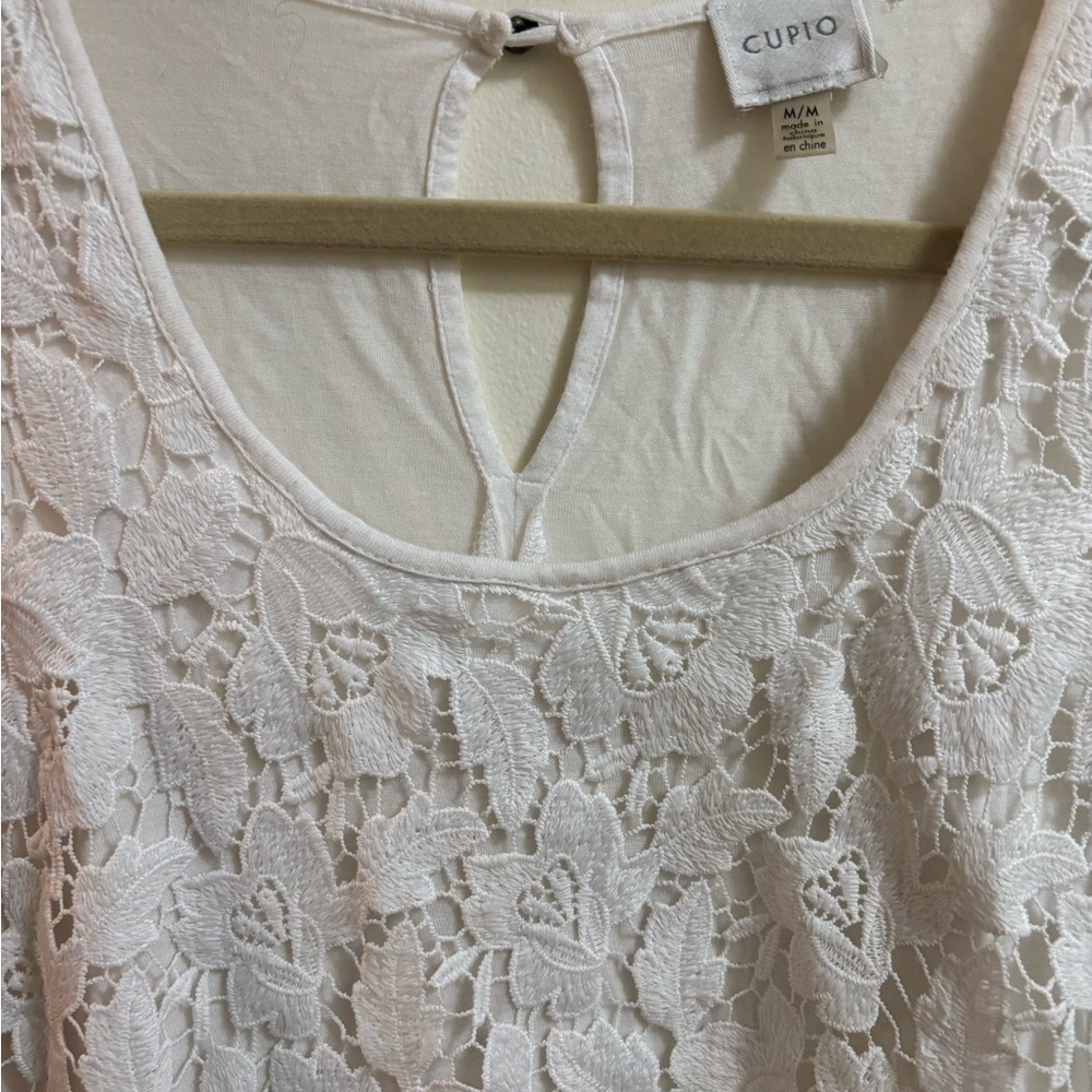 Cupio Ivory Floral Lace Blouse